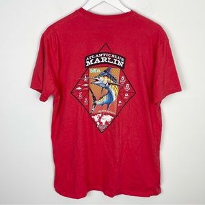 Columbia PFG Marlin Stats Diamond Tee Graphic Tee Red Fishing Size XL